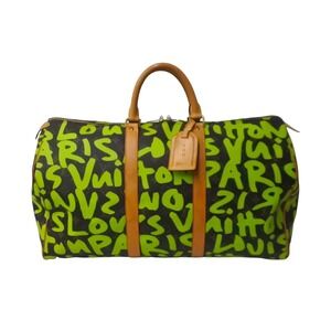 LOUIS VUITTON Keepall Monogram Graffiti Stephen Sprouse Green